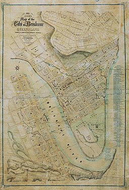 StateLibQld_2_108280_Ham's_map sml_of_the_city_of_Brisbane,_Queensland,_1863
